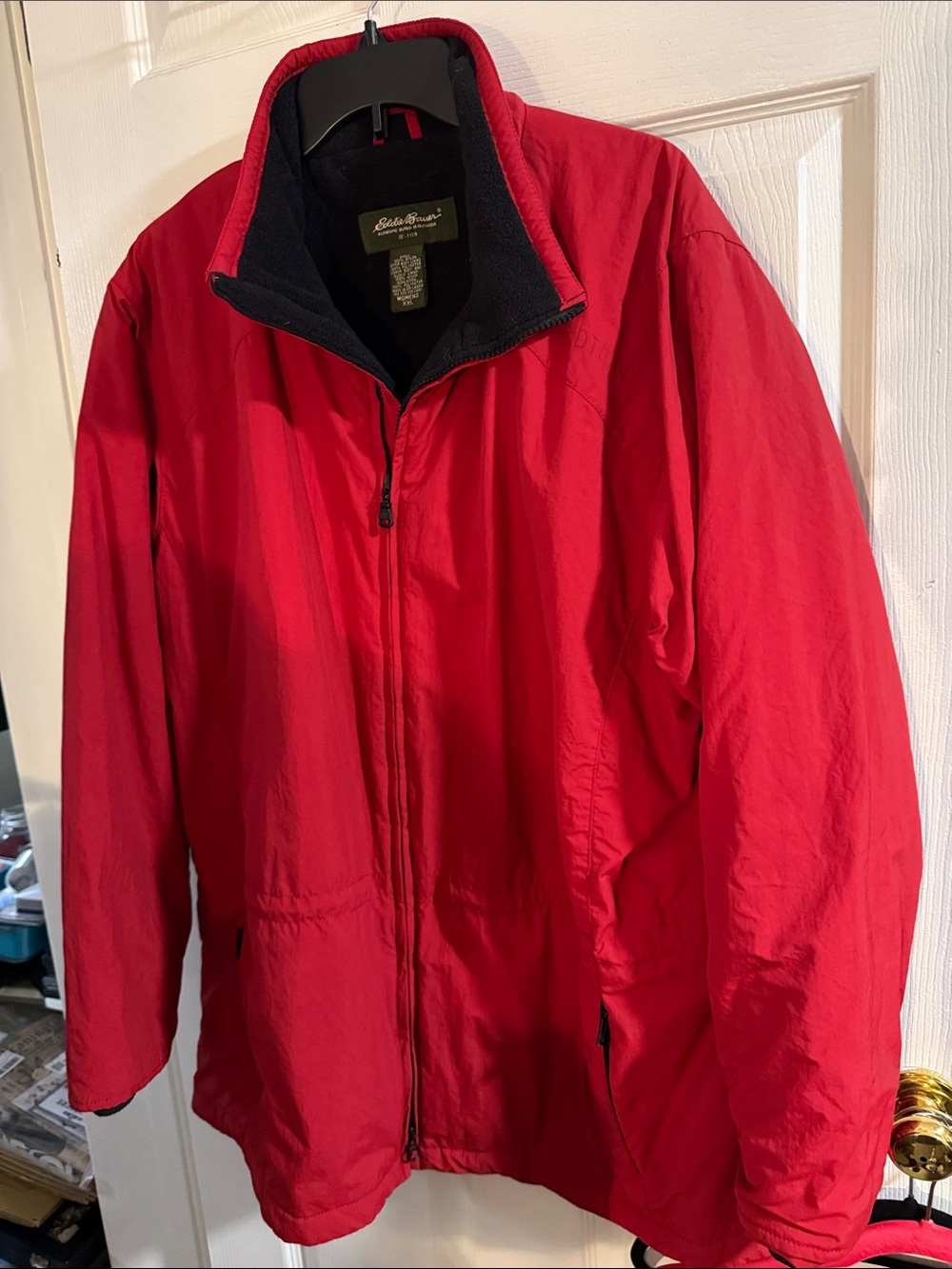 Women’s XXL Eddie Bauer Red Winter Lined Full-Zip Jacket zip pockets